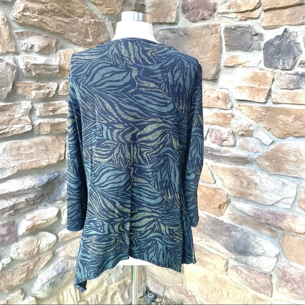 J.B.S. Ltd. Plus Size black sparkly holiday evening Top - Picture 8 of 14